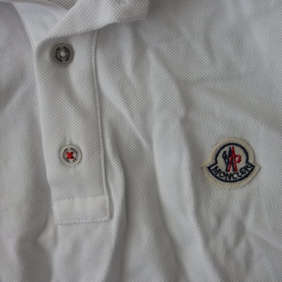 Moncler White 100% Cotton Polo Size L - Picture 2 of 13